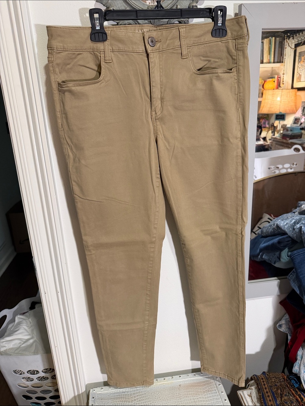 American Eagle Outfitters Tan Slim Ankle Pants